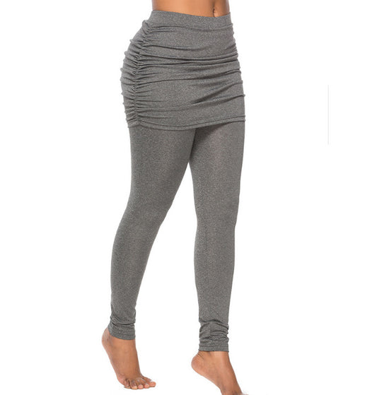 Pack hip side pleated leggings skirt