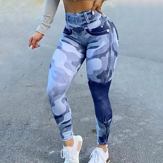 Multi-Color Print Camo Slim Fit / Butt Lift Yoga Leggings