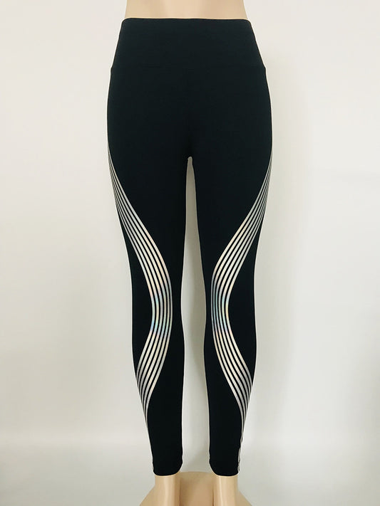 Glow in the Dark Night Light Laser Stripes Fitness Yoga Tights